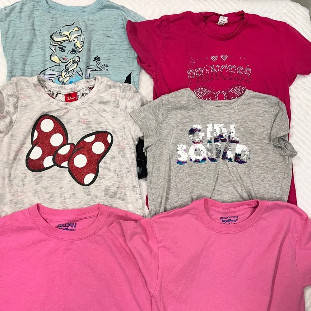 Girls' Graphic T-Shirts Size‎ medium Minnie Mouse Frozen - Picture 2 of 16